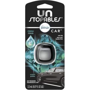 imageFebreze Car Air Fresheners Unstopables Fresh ampamp Paradise Scents Odor Eliminator for Strong Odor Car Vent Clips 007 Fl Oz Pack of 41 Count Pack of 1