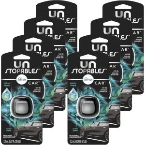 imageFebreze Car Air Fresheners Unstopables Fresh ampamp Paradise Scents Odor Eliminator for Strong Odor Car Vent Clips 007 Fl Oz Pack of 48 Count Pack of 1