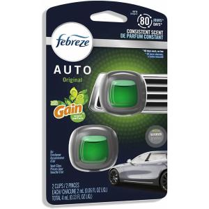imageFebreze Car Air Freshener Vent Clip Laundry Fresh Scent 07 oz Car Vent Clip Pack of 4Gain