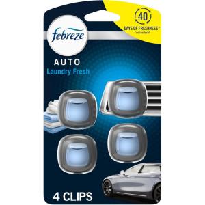 imageFebreze Car Air Freshener Vent Clip Laundry Fresh Scent 07 oz Car Vent Clip Pack of 4Laundry Fresh