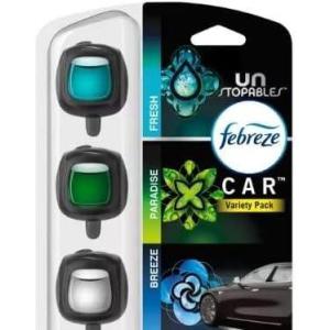 imageFebreze Car Air Freshener Vent Clips Car Freshener Unstopables Scents Variety Pack 07 oz Car Vent Clip 3Count Car Air Fresheners