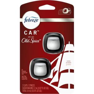 imageFebreze Old Spice Car Air Fresheners Old Spice Scent Odor Fighter for Strong Odor Car Vent Clips 3 Count014 Fl Oz Pack of 1