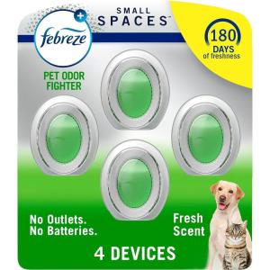imageFebreze Small Spaces Air Freshener OdorFighting Plug In Alternative Air Fresheners for Home and Bathroom and Kitchen Closet Air Fresheners Heavy Duty Pet Scent 4 CountFresh