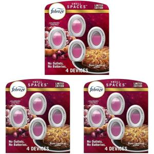 imageFebreze Small Spaces Air Freshener OdorFighting Plug In Alternative for Home and Bathroom and Kitchen Closet Air Fresheners Baked Cinnamon Apples ampamp Cranberry Crumble Scent 1 Count1 Count Pack of 12