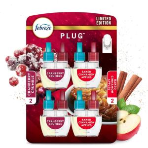 imageFebreze OdorFighting Fade Defy PLUG Air Freshener Baked Cinnamon Apple Cranberry Crumble 87 fl oz Oil Refill 2 of Each