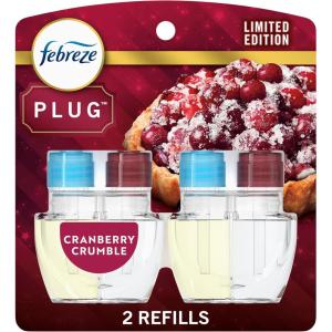 imageFebreze Plug In Air Freshener OdorFighting Scented Oil Refill Air Fresheners for Home and Bathroom and Kitchen Long Lasting for Strong Odors Cranberry Crumble Scent 087oz Refills 2 Count