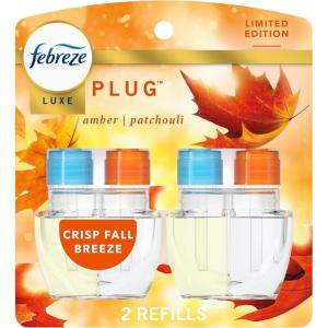 imageFebreze Plug In Air Freshener OdorFighting Scented Oil Refill Air Fresheners for Home and Bathroom and Kitchen Long Lasting for Strong Odors Crisp Fall Breeze Scent 087oz Refills 2 Count