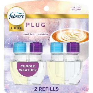 imageFebreze Plug In Air Freshener OdorFighting Scented Oil Refill Air Fresheners for Home and Bathroom and Kitchen Long Lasting for Strong Odors Cuddle Weather Scent 087oz Refills 2 Count