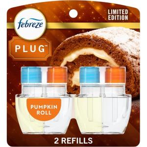 imageFebreze Plug In Air Freshener OdorFighting Scented Oil Refill Air Fresheners for Home and Bathroom and Kitchen Long Lasting for Strong Odors Pumpkin Roll Scent 087oz Refills 2 Count