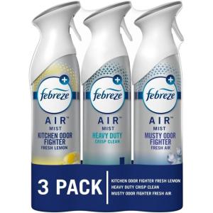 imageFebreze Air Freshener Spray OdorFighting Room Spray Heavy Duty Bundle Heavy Duty Kitchen Heavy Duty Crisp Clean Musty Odor Fighter Scent Mix 88oz 3 CountHD Musty Odor Mix Pack