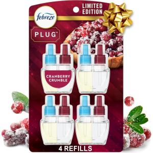 imageFebreze Plug In Air Freshener OdorFighting Scented Oil Refill Pumpkin Roll Scent 4 RefillCranberry Crumble