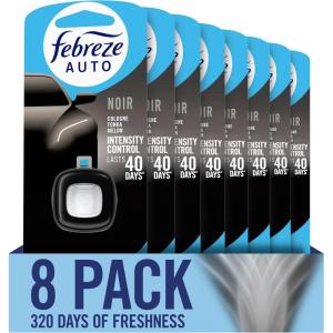 imageFebreze AUTO Air Freshener OdorFighting Automotive Vent Clip Midnight Storm Scent 8 CountNoir