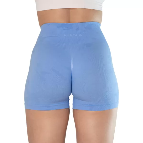 AUROLA CAMO Workout Shorts for Women Seamless Subtle Logo Scrunch Shorts)
