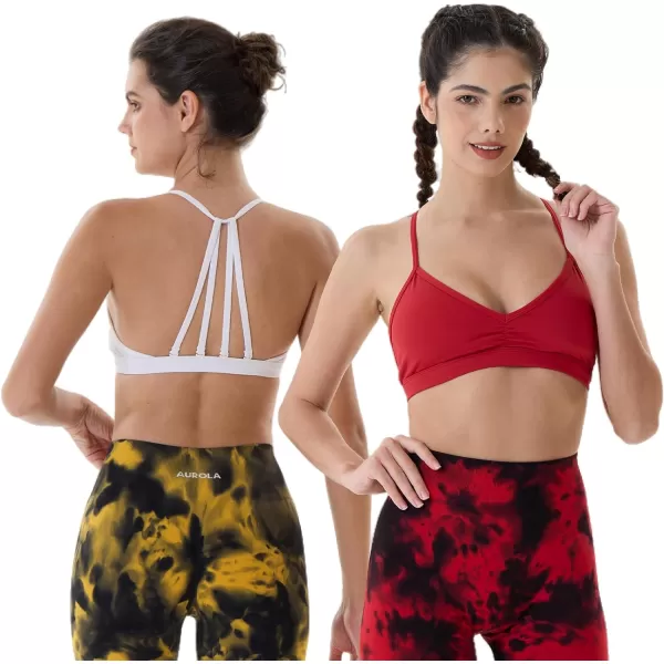 AUROLA Mercury Workout Sports Bras Women Athletic Removable Padded Backless Strapy Minimal Crop Top
