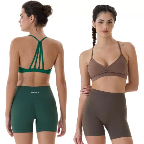 AUROLA Mercury Workout Sports Bras Women Athletic Removable Padded Backless Strapy Minimal Crop Top)