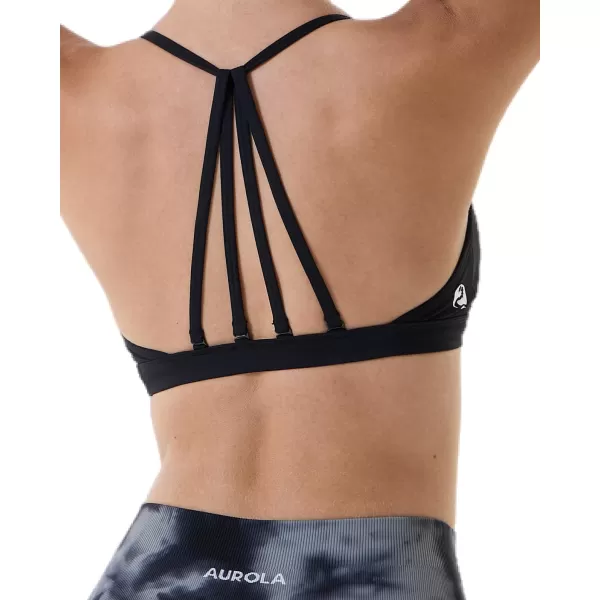 AUROLA Mercury Workout Sports Bras Women Athletic Removable Padded Backless Strapy Minimal Crop Top)