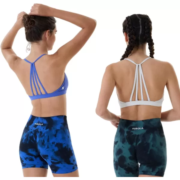 AUROLA Mercury Workout Sports Bras Women Athletic Removable Padded Backless Strapy Minimal Crop Top)