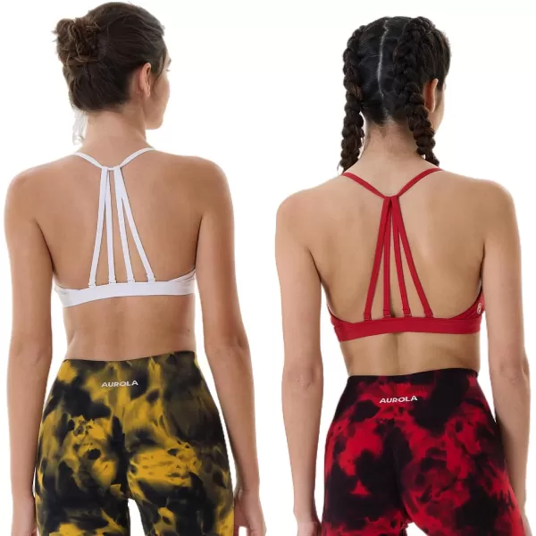 AUROLA Mercury Workout Sports Bras Women Athletic Removable Padded Backless Strapy Minimal Crop Top