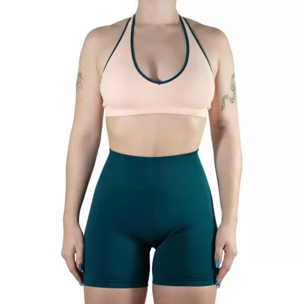 AUROLA Moon Seamless Halter Backless Sport Bra for Women Adjustable Padded Active Workout Gym Yoga Crop Tank Top