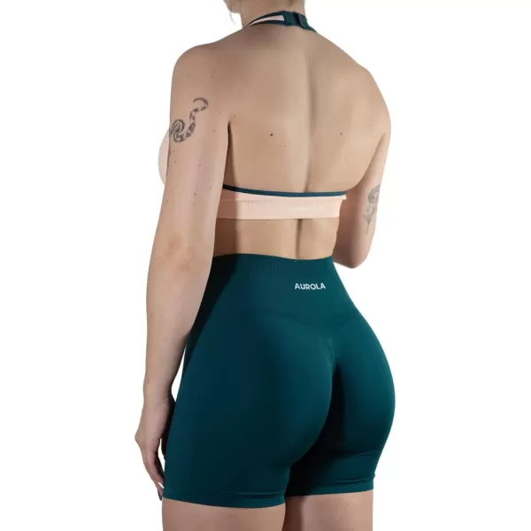 AUROLA Moon Seamless Halter Backless Sport Bra for Women Adjustable Padded Active Workout Gym Yoga Crop Tank Top