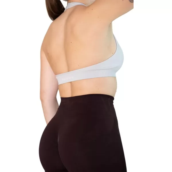 AUROLA Moon Seamless Halter Backless Sport Bra for Women Adjustable Padded Active Workout Gym Yoga Crop Tank Top)