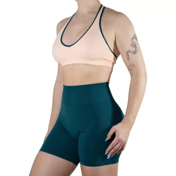 AUROLA Moon Seamless Halter Backless Sport Bra for Women Adjustable Padded Active Workout Gym Yoga Crop Tank Top