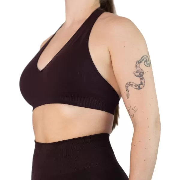 AUROLA Moon Seamless Halter Backless Sport Bra for Women Adjustable Padded Active Workout Gym Yoga Crop Tank Top