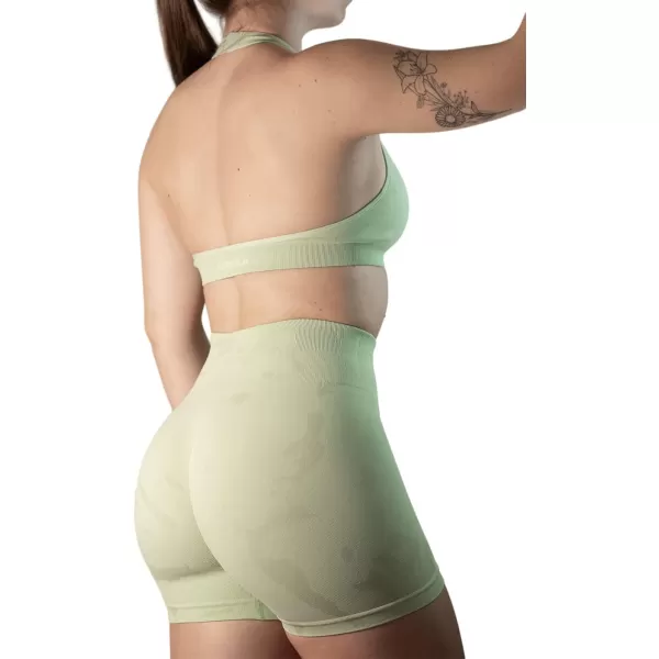 AUROLA Moon Seamless Halter Backless Sport Bra for Women Adjustable Padded Active Workout Gym Yoga Crop Tank Top