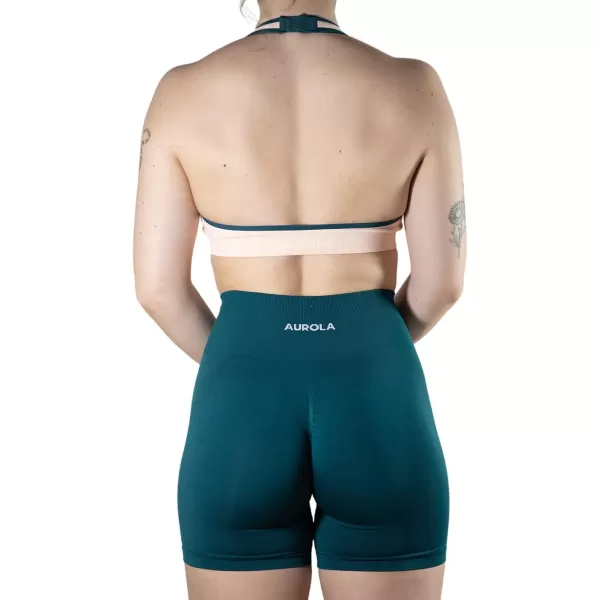 AUROLA Moon Seamless Halter Backless Sport Bra for Women Adjustable Padded Active Workout Gym Yoga Crop Tank Top
