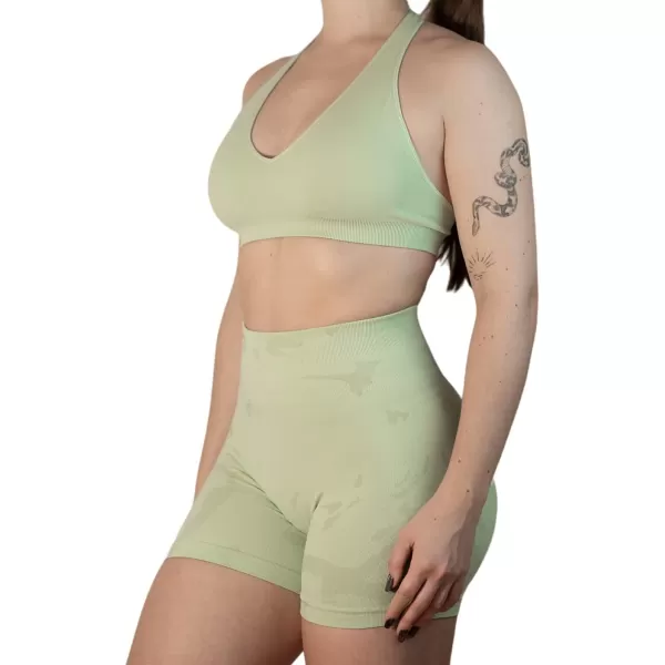 AUROLA Moon Seamless Halter Backless Sport Bra for Women Adjustable Padded Active Workout Gym Yoga Crop Tank Top