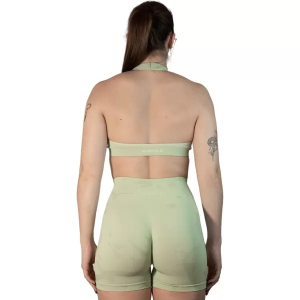 AUROLA Moon Seamless Halter Backless Sport Bra for Women Adjustable Padded Active Workout Gym Yoga Crop Tank Top