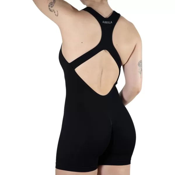 AUROLA Power Romper for Women Workout Yoga Gym Seamless One Piece Racerback Jumpsuit Tummy Control Padded Sports Bra