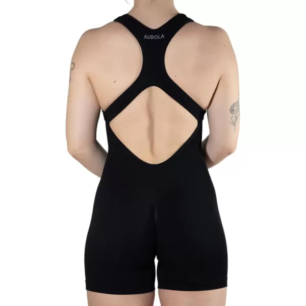 AUROLA Power Romper for Women Workout Yoga Gym Seamless One Piece Racerback Jumpsuit Tummy Control Padded Sports Bra