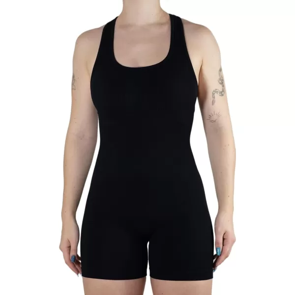 AUROLA Power Romper for Women Workout Yoga Gym Seamless One Piece Racerback Jumpsuit Tummy Control Padded Sports Bra