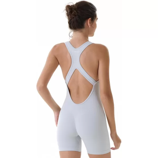 AUROLA Power Romper for Women Workout Yoga Gym Seamless One Piece Racerback Jumpsuit Tummy Control Padded Sports Bra)
