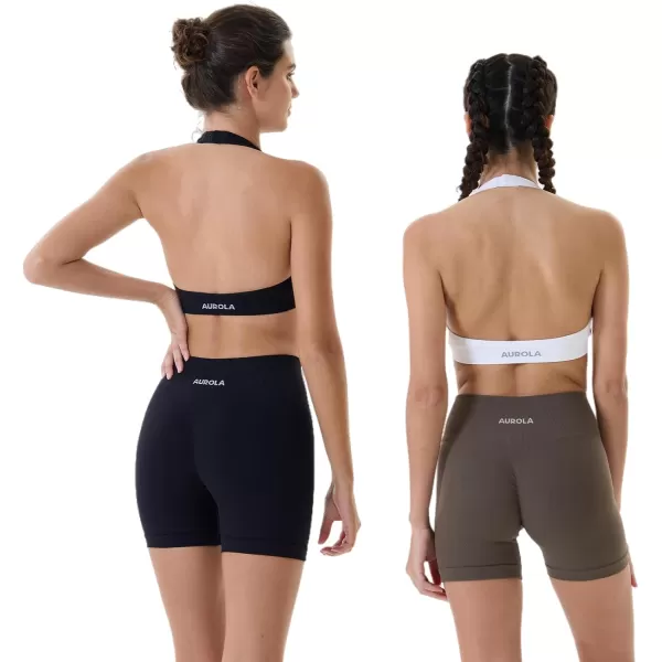 AUROLA Power Scrunch Butt Workout Shorts for Women Seamless Gym Shorts High Waist Tummy Control Yoga Biker Shorts)