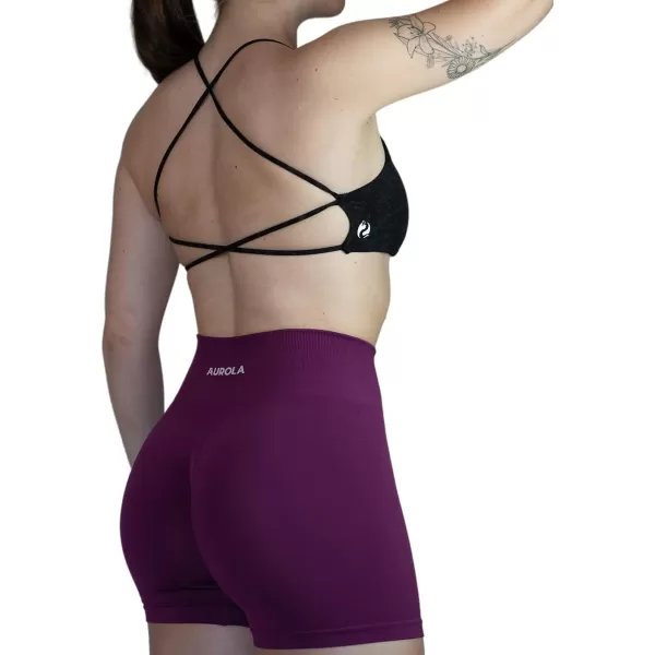 AUROLA Workout Sports Bras Women Athletic Removable Backless Strappy Criss Cross Light Support Gym Fitness Yoga Crop Bra