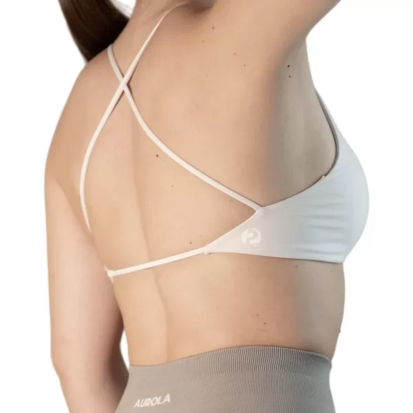AUROLA Workout Sports Bras Women Athletic Removable Backless Strappy Criss Cross Light Support Gym Fitness Yoga Crop Bra)