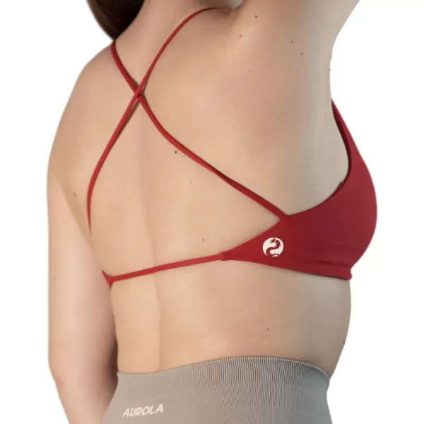AUROLA Workout Sports Bras Women Athletic Removable Backless Strappy Criss Cross Light Support Gym Fitness Yoga Crop Bra)
