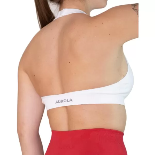 AUROLA Moon Seamless Halter Backless Sport Bra for Women Adjustable Padded Active Workout Gym Yoga Crop Tank Top