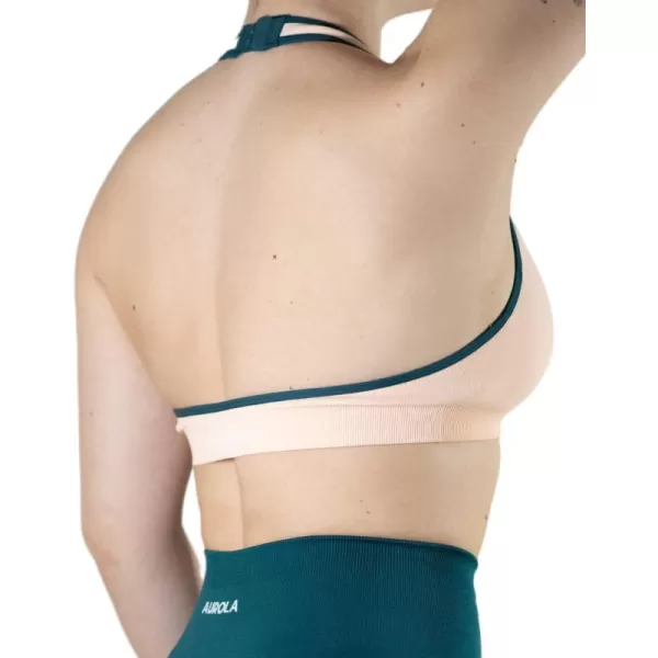 AUROLA Moon Seamless Halter Backless Sport Bra for Women Adjustable Padded Active Workout Gym Yoga Crop Tank Top