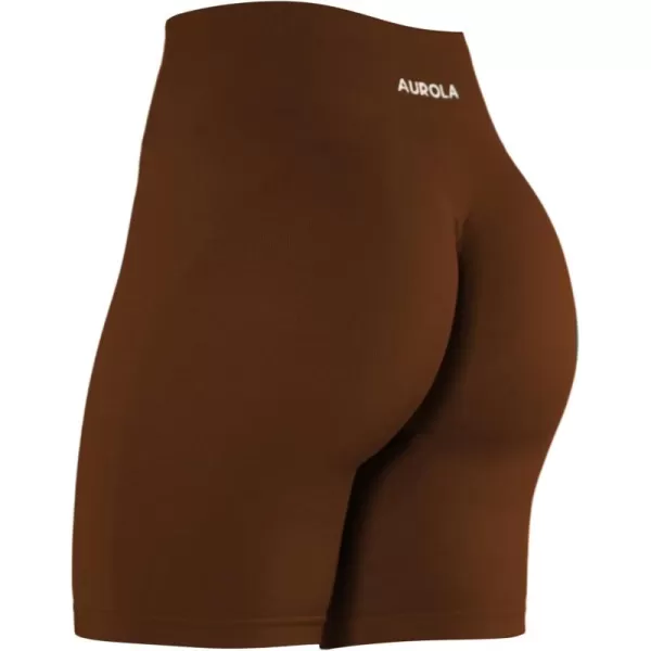 AUROLA Women's Athletic Shorts Seamless High Waisted Running Sporty Gym Fitness Yoga Elastic Workout 7.5" Bike Shorts