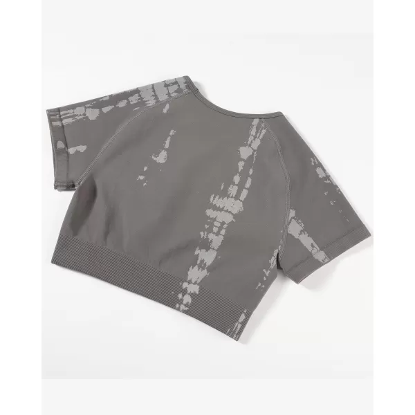 AUROLA Serpent Snake Seamless Workout T-Shirts for Women,Short Sleeve Crop Top Gym Yoga Athletic Shirts Tee