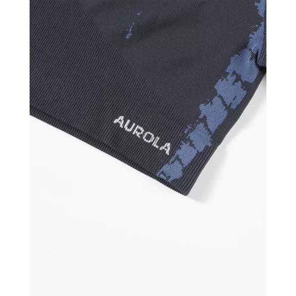AUROLA Serpent Snake Seamless Workout T-Shirts for Women,Short Sleeve Crop Top Gym Yoga Athletic Shirts Tee