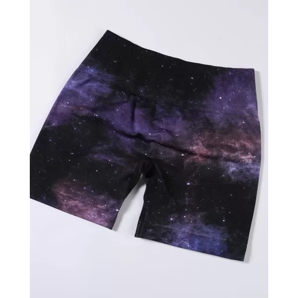 AUROLA Print Collection Fashion Shorts for Women,Inside White Scrunch Seamless Active Workout Roll Up Shorts