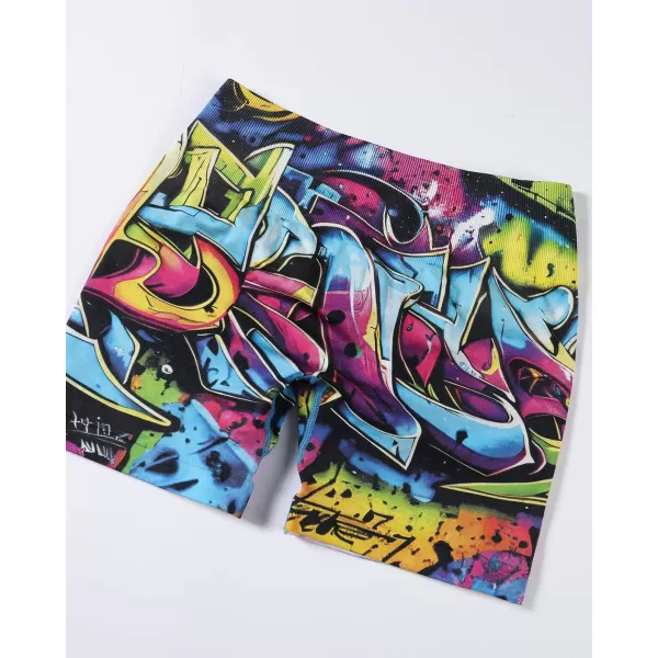 AUROLA Print Collection Fashion Shorts for Women,Inside White Scrunch Seamless Active Workout Roll Up Shorts