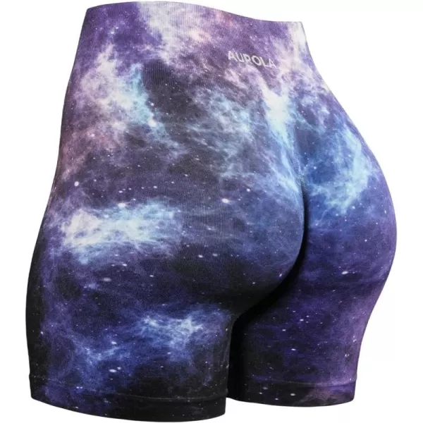 AUROLA Print Collection Fashion Shorts for Women,Inside White Scrunch Seamless Active Workout Roll Up Shorts