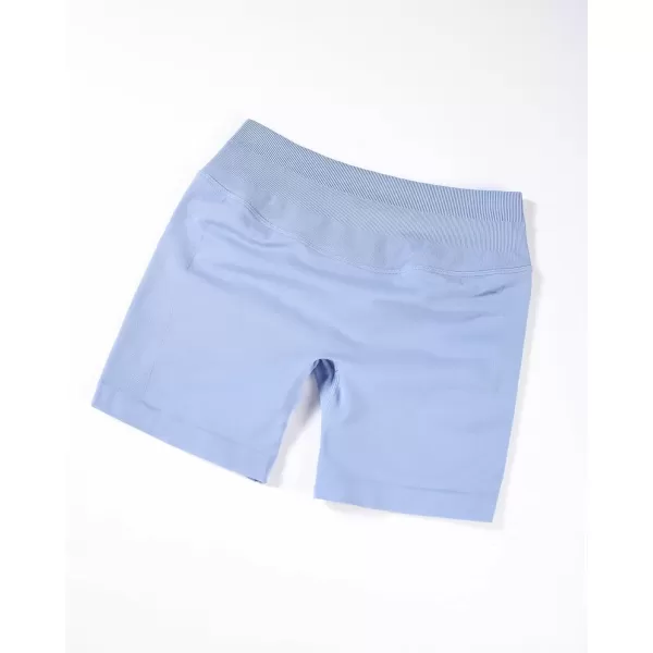 imageAUROLA Influence Workout Shorts for Women25 35 45 55 65 No Roll Up Squat Proof Scrunch Seamless Compression Gym ShortAiry Blue