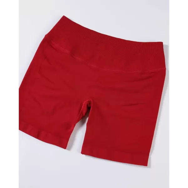 imageAUROLA Influence Workout Shorts for Women25 35 45 55 65 No Roll Up Squat Proof Scrunch Seamless Compression Gym ShortChili Red