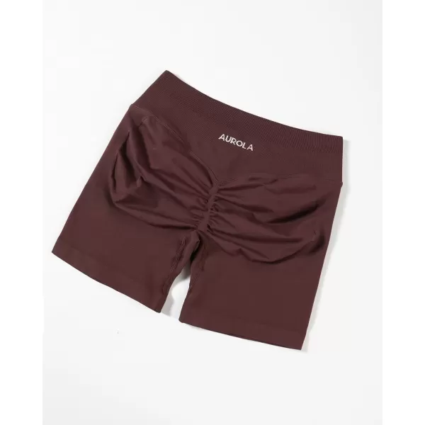 imageAUROLA Influence Workout Shorts for Women25 35 45 55 65 No Roll Up Squat Proof Scrunch Seamless Compression Gym ShortCinnamon